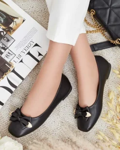 Buty Na Wielkie Wyjście|Baleriny Klasyczne^Royalfashion Baleriny damskie z kokardką Fittco czarny