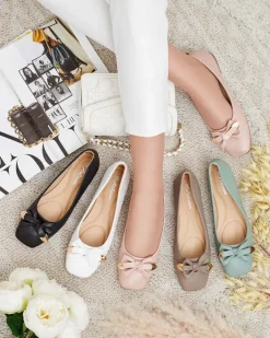 Buty Na Wielkie Wyjście|Baleriny Klasyczne^Royalfashion Baleriny damskie z kokardką Fittco czarny