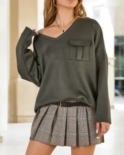 Bluzy^Royalfashion Bawełniana cienka bluza damska zielony