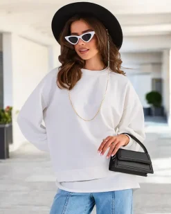 Bluzy^Royalfashion Bawełniana cienka bluza damska biały