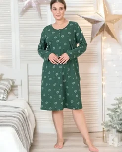 Piżamy^Royalfashion Bawełniana koszula nocna z printem