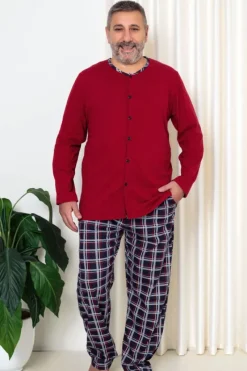 Piżamy|Plus Size^Royalfashion Bawełniana męska piżama w kratkę PLUS SIZE