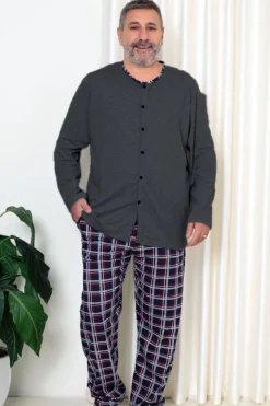 Piżamy|Plus Size^Royalfashion Bawełniana męska piżama w kratkę PLUS SIZE