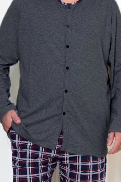 Piżamy|Plus Size^Royalfashion Bawełniana męska piżama w kratkę PLUS SIZE