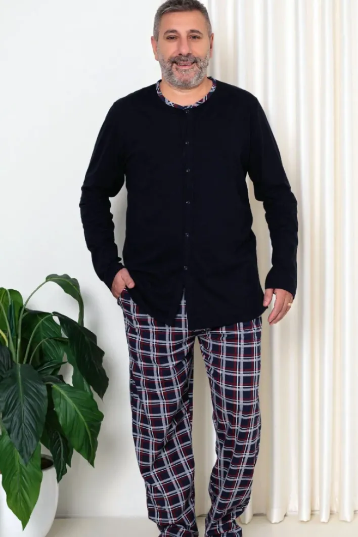 Piżamy|Plus Size^Royalfashion Bawełniana męska piżama w kratkę PLUS SIZE