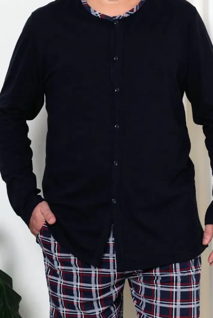 Piżamy|Plus Size^Royalfashion Bawełniana męska piżama w kratkę PLUS SIZE