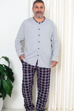 Piżamy|Plus Size^Royalfashion Bawełniana męska piżama w kratkę PLUS SIZE