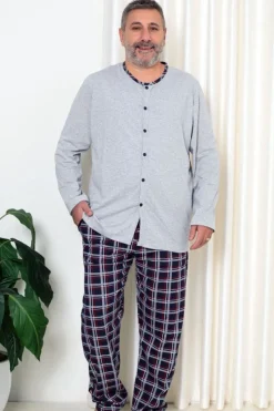 Piżamy|Plus Size^Royalfashion Bawełniana męska piżama w kratkę PLUS SIZE