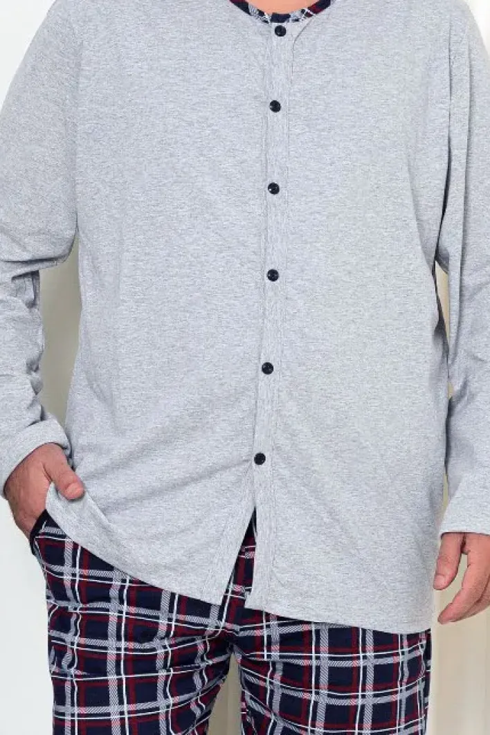 Piżamy|Plus Size^Royalfashion Bawełniana męska piżama w kratkę PLUS SIZE