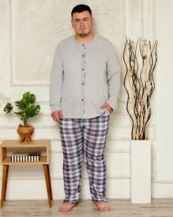 Piżamy|Plus Size^Royalfashion Bawełniana męska piżama z printem PLUS SIZE