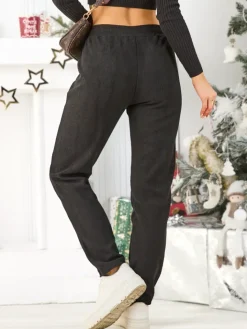 Spodnie Dresowe^Royalfashion Bawełniane spodnie dresowe damskie czarny