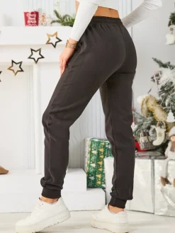 Spodnie Dresowe^Royalfashion Bawełniane spodnie dresowe damskie czarny