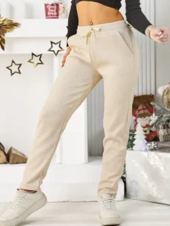 Spodnie Dresowe^Royalfashion Bawełniane spodnie dresowe damskie gołębi szary