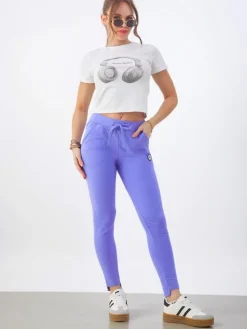 Spodnie Dresowe^Royalfashion Bawełniane spodnie dresowe damskie Błękit nieba