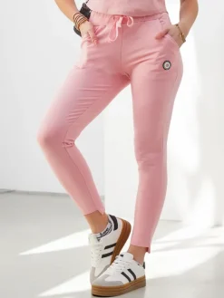 Spodnie Dresowe^Royalfashion Bawełniane spodnie dresowe damskie Jasny róż