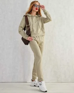 Komplety Damskie^Royalfashion Bawełniany damski komplet dresowy zielony