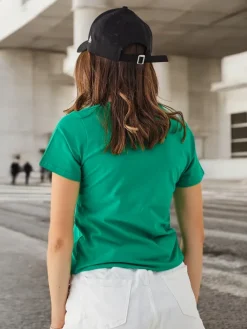 Bluzki / Koszule / Koszulki^Royalfashion Bawełniany damski t-shirt Bunny Say Be Real zielony