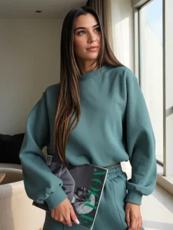 Komplety Damskie^Royalfashion Bawełniany damski komplet dresowy zielony