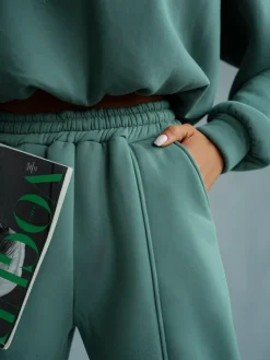 Komplety Damskie^Royalfashion Bawełniany damski komplet dresowy zielony