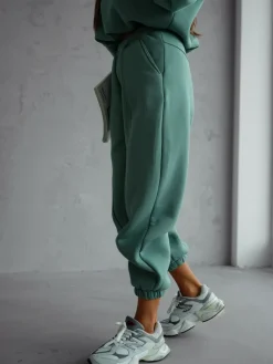 Komplety Damskie^Royalfashion Bawełniany damski komplet dresowy zielony