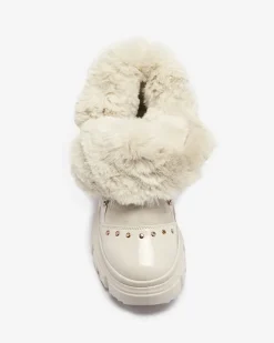 Śniegowce^Royalfashion Beżowe damskie sznurowane buty a'la śniegowce Fentes beżowy