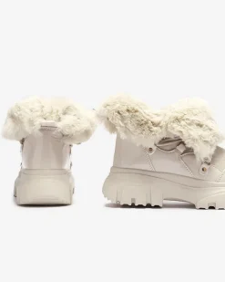 Śniegowce^Royalfashion Beżowe damskie sznurowane buty a'la śniegowce Fentes beżowy