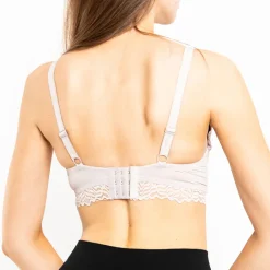 Bralet^Royalfashion zmysłowy biustonosz koronkowy beżowy