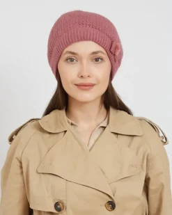 Czapki I Kapelusze^Royalfashion Beret damski Jasnoróżowy