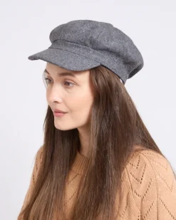 Czapki I Kapelusze^Royalfashion Beret damski z daszkiem Ciemnoszary