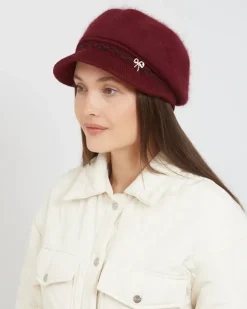 Czapki I Kapelusze^Royalfashion Beret damski z daszkiem czerwony