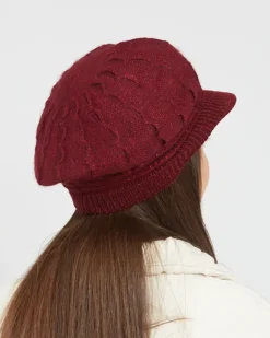 Czapki I Kapelusze^Royalfashion Beret damski z daszkiem czerwony