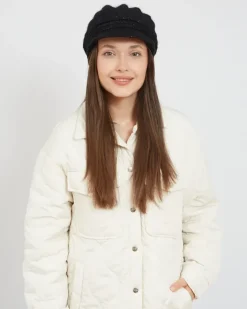 Czapki I Kapelusze^Royalfashion Beret damski z daszkiem czarny