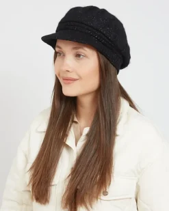 Czapki I Kapelusze^Royalfashion Beret damski z daszkiem czarny