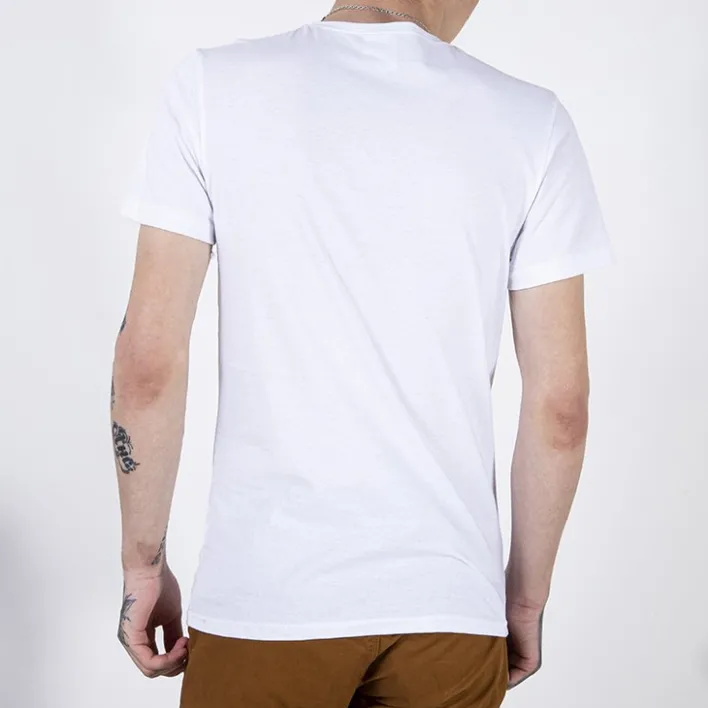 Bluzki^Royalfashion Biała bawełniana koszulka męska z printem biały