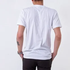 Bluzki^Royalfashion Biała bawełniana koszulka męska z printem biały
