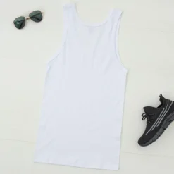 Bluzki^Royalfashion Biała męska koszulka bez rękawów biały