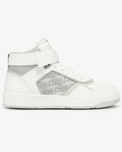 Sneakersy^Royalfashion Białe damskie wysokie sneakersy sportowe Xosa biały