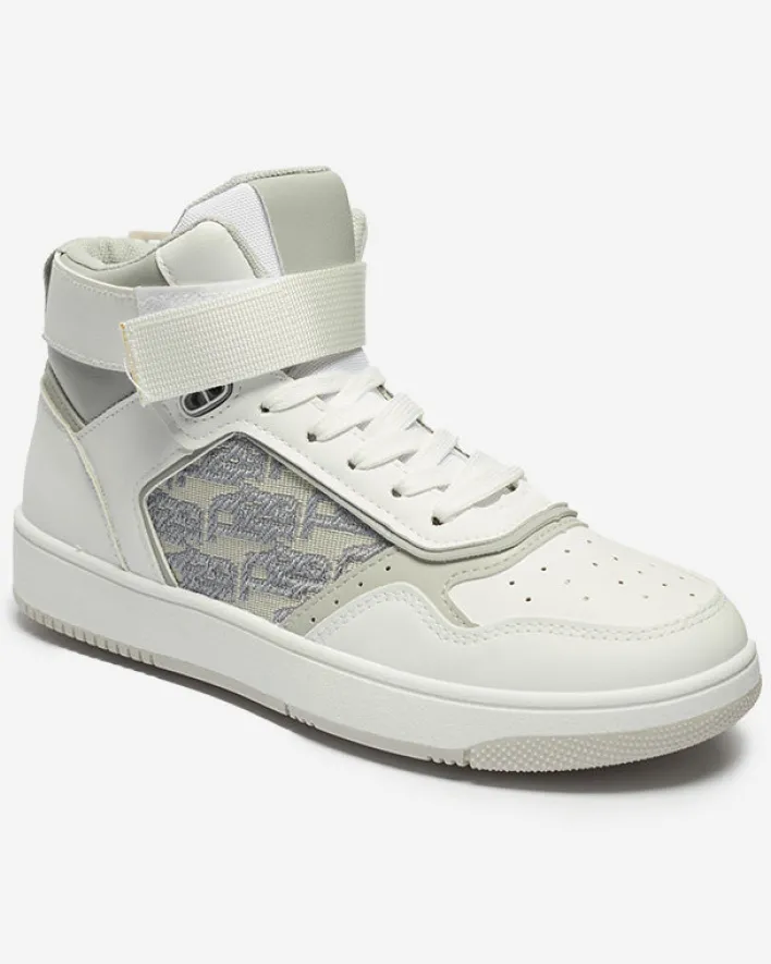 Sneakersy^Royalfashion Białe damskie wysokie sneakersy sportowe Xosa biały