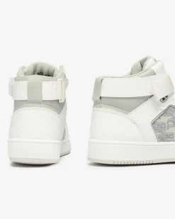 Sneakersy^Royalfashion Białe damskie wysokie sneakersy sportowe Xosa biały