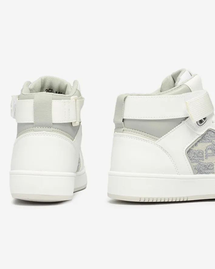 Sneakersy^Royalfashion Białe damskie wysokie sneakersy sportowe Xosa biały