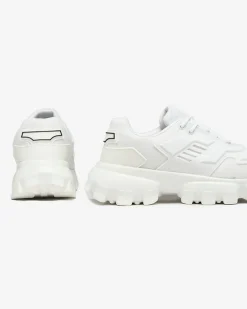 Sportowe^Royalfashion Białe tkaninowe sportowe sneakersy męskie Lamkim biały