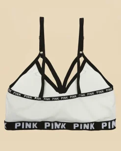 Sportowe^Royalfashion sportowy stanik damski z napisami biały