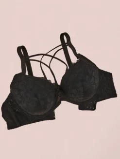 Codzienne^Royalfashion Biustonosz damski usztywniany z koronką czarny