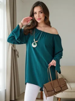 Bluzki / Koszule / Koszulki^Royalfashion Bluzka damska a'la hiszpanka z falbankami zielony