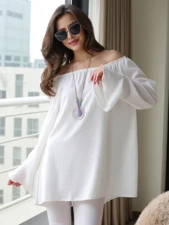 Bluzki / Koszule / Koszulki^Royalfashion Bluzka damska a'la hiszpanka z falbankami kobaltowy