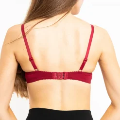 Codzienne^Royalfashion damski biustonosz koronkowy Bordowy