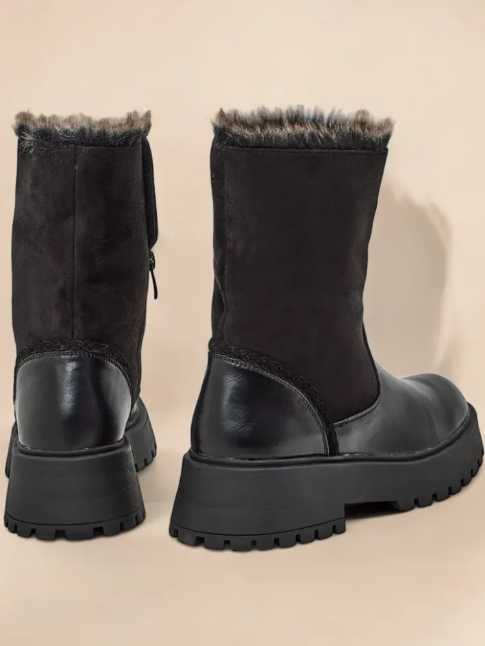 Botki Z Delikatnym Ociepleniem^Royalfashion Botki damskie Zolie czarny