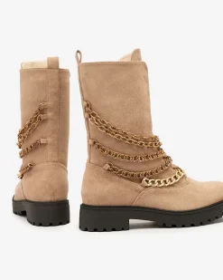 Workery|Botki Z Delikatnym Ociepleniem^Royalfashion Botki damskie typu workery w kolorze jasnom Goserre brązowy