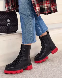 Botki Z Delikatnym Ociepleniem^Royalfashion Botki damskie sznurowane Xorri