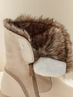 Botki Z Delikatnym Ociepleniem^Royalfashion Botki damskie Zolie beżowy